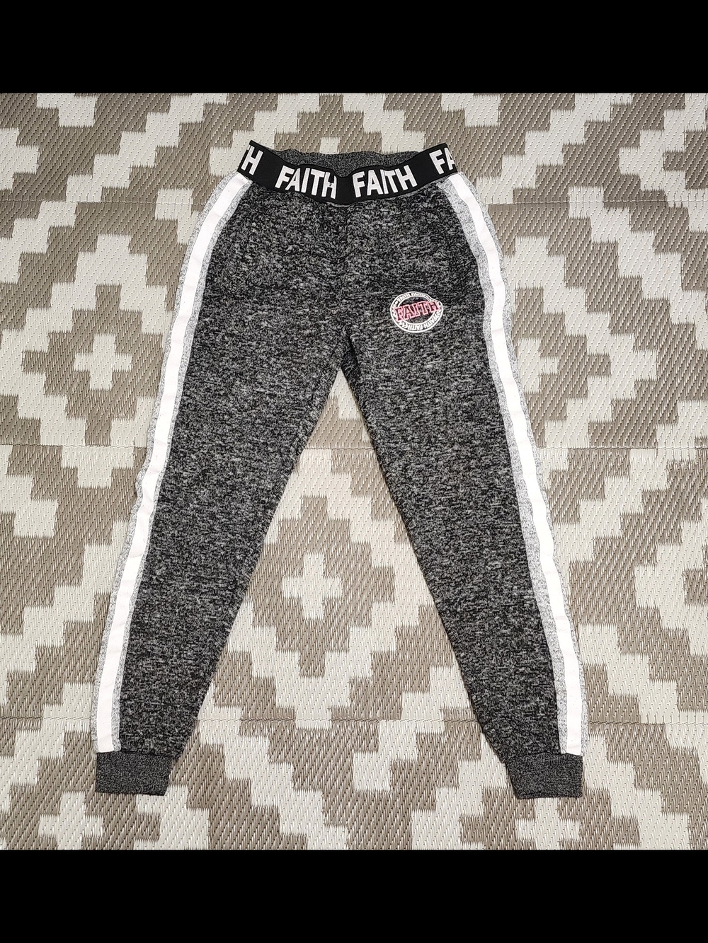 Heather Charcoal Jogger Pants with Side Stripes